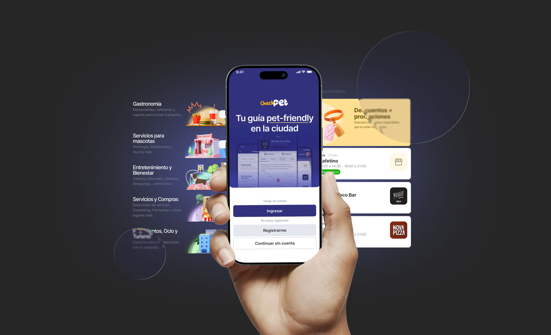 Flujo mobile de Checkpet