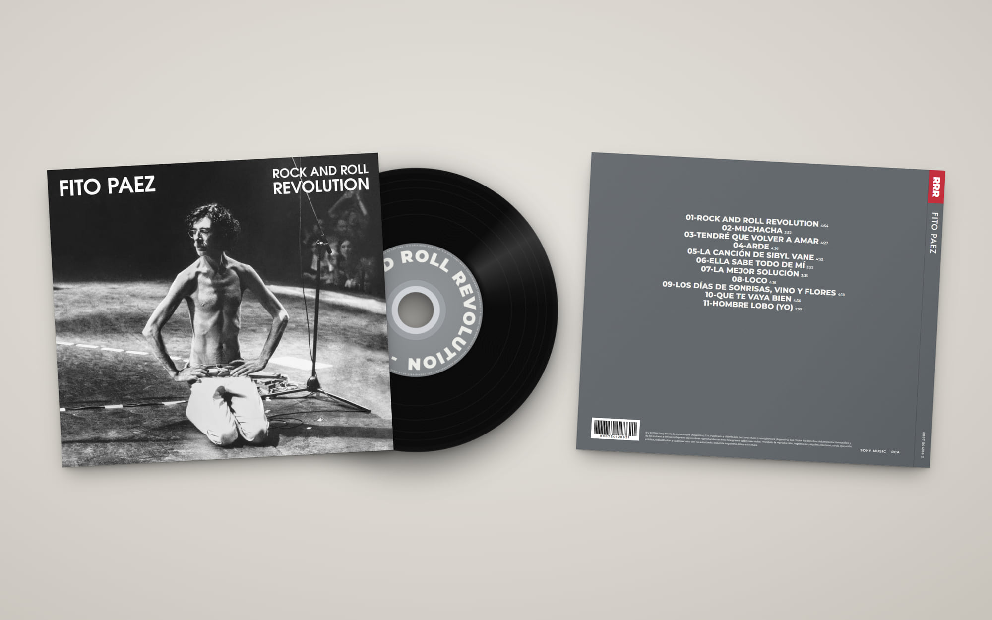 Digipak del CD con tapa, contratapa con la sigla en el lomo y el disco impreso como un vinilo