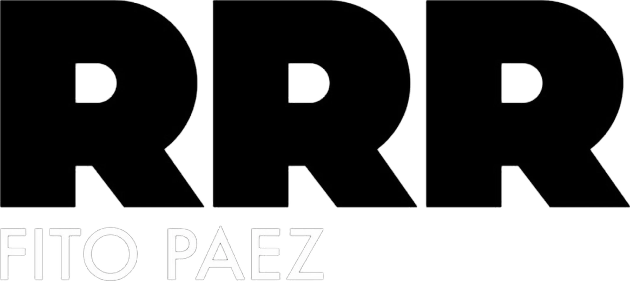 Sigla RRR en negro y FITO PAEZ en blanco sobre rojo, la tapa del single; al bajar, aparecen fotos en blanco y negro dentro de las letras