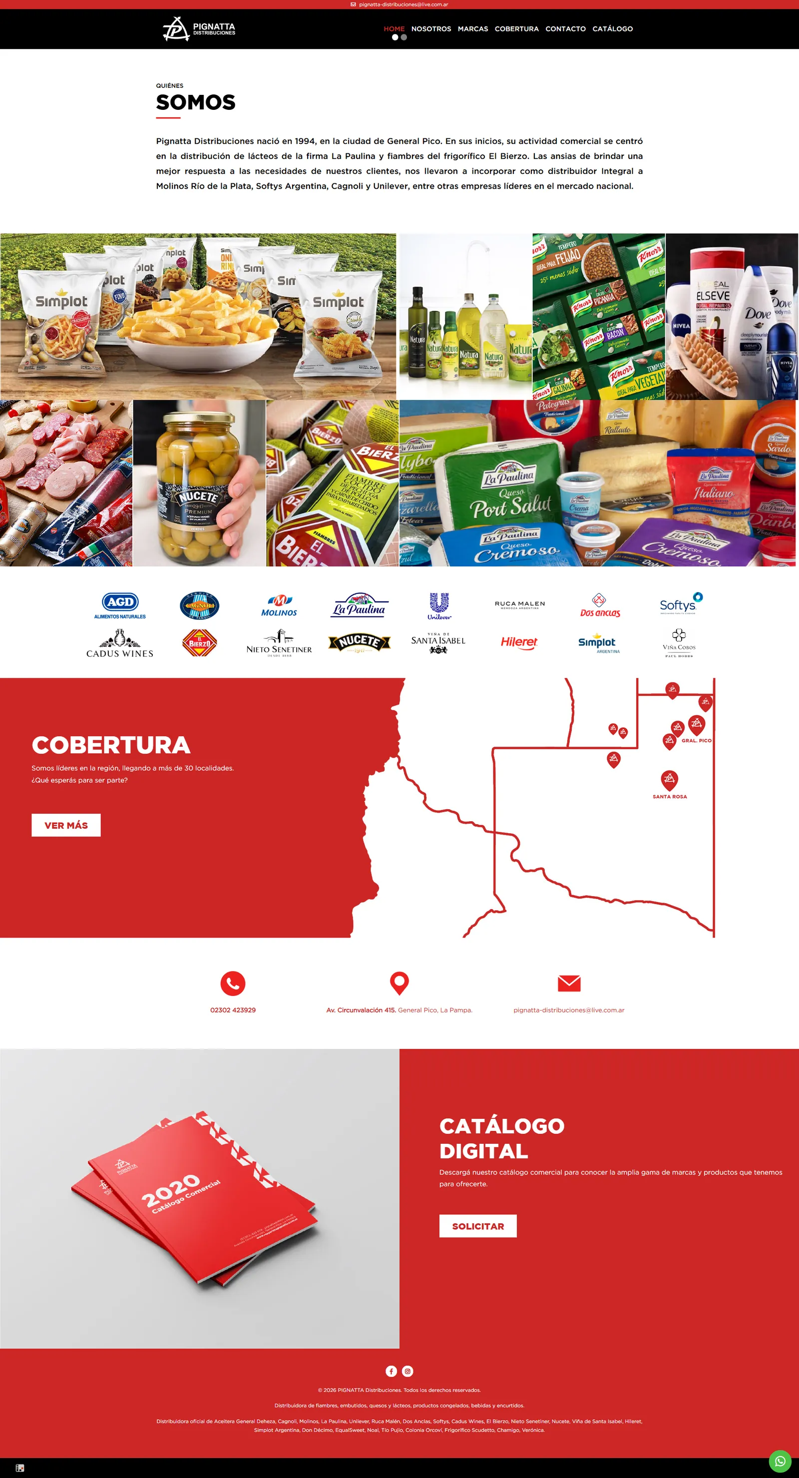 Inicio del sitio anterior de Pignatta Distribuciones