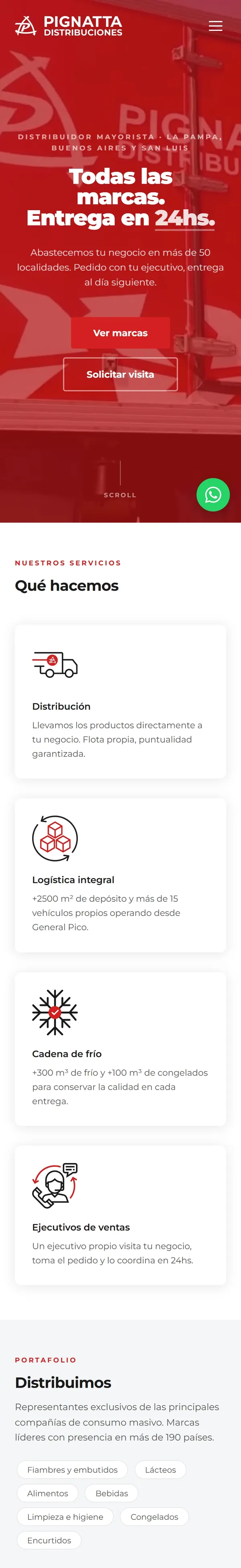 Inicio del sitio nuevo en el celular