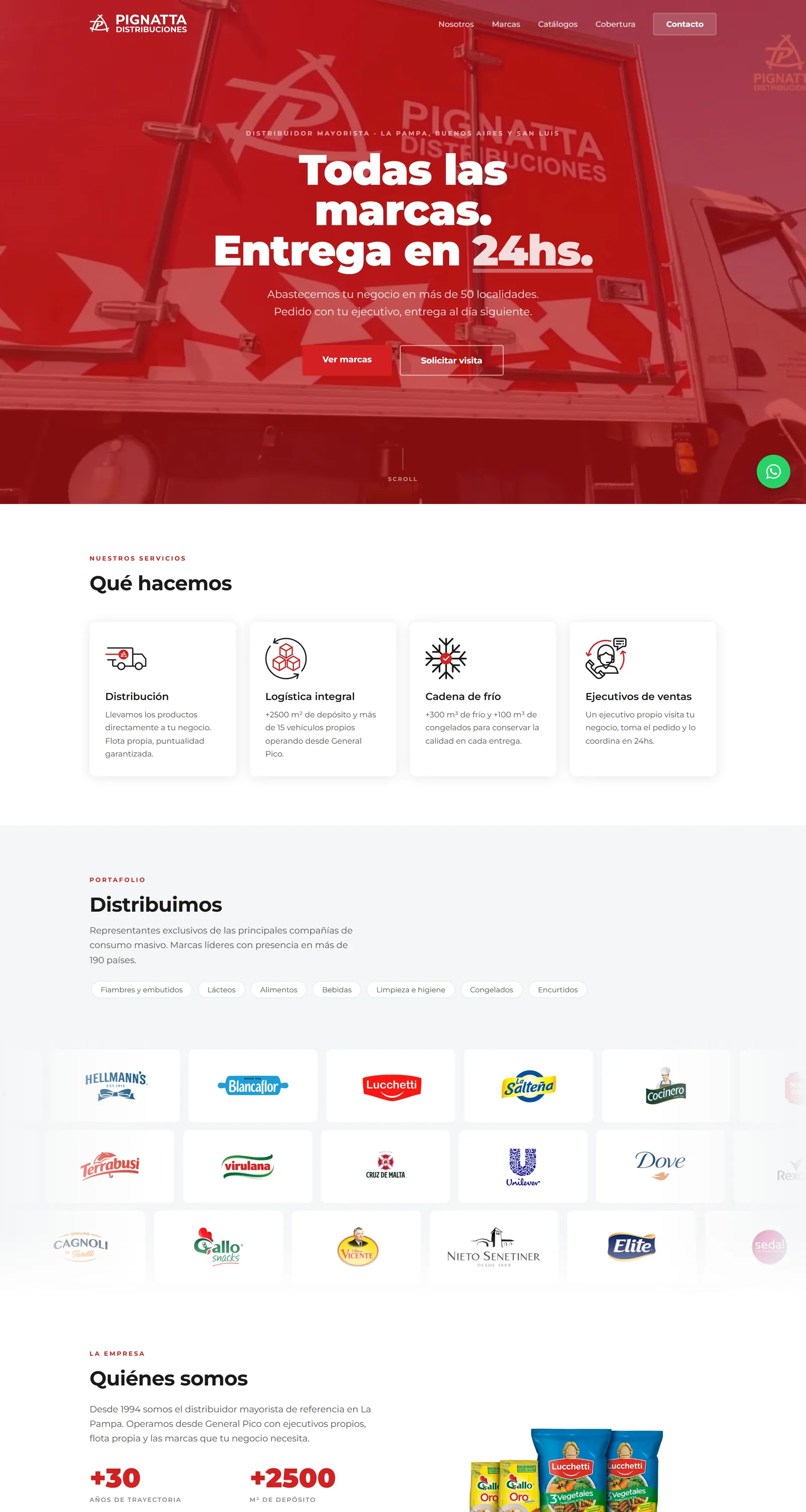 Inicio del sitio nuevo de Pignatta Distribuciones