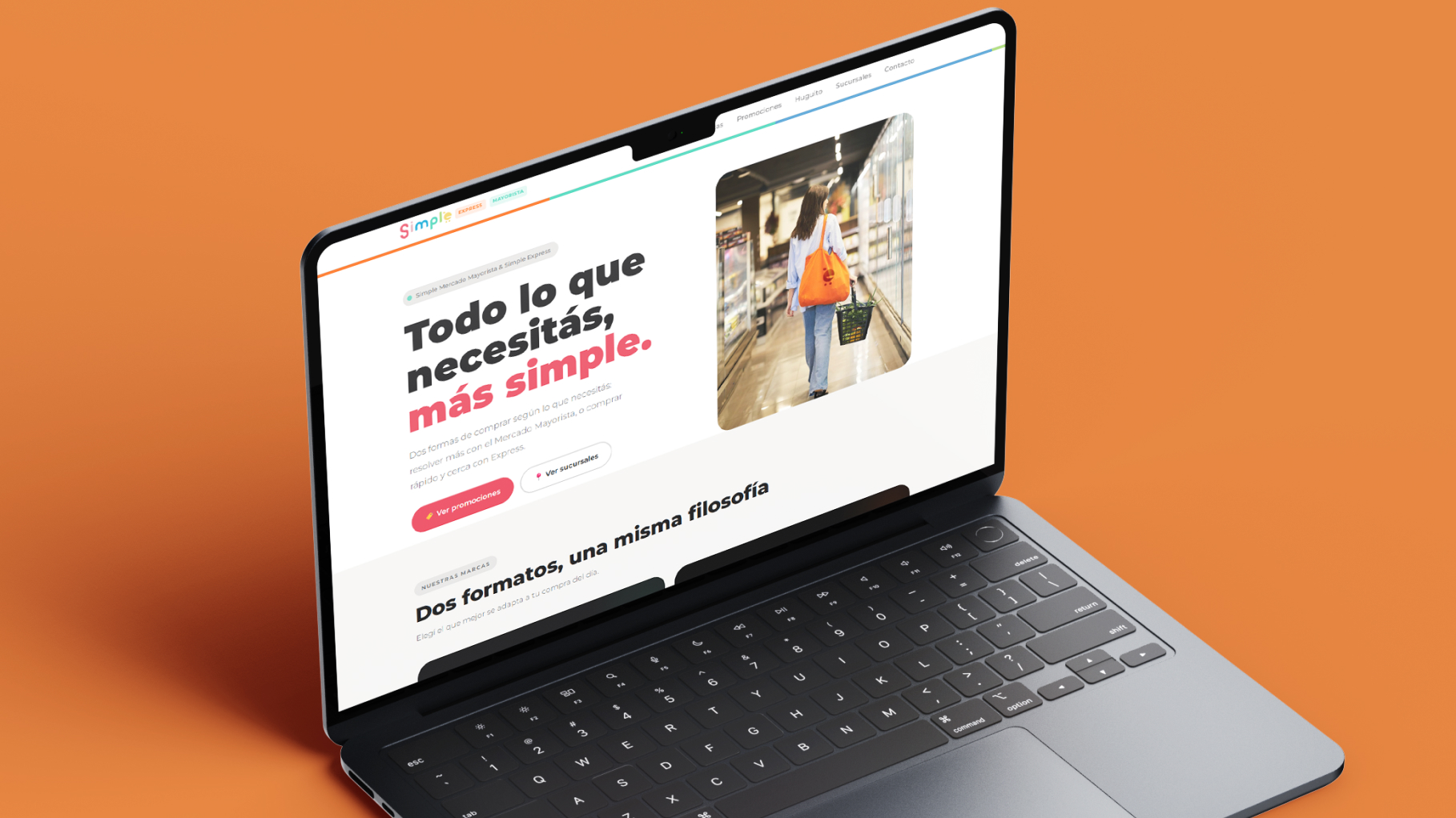 Landing page de Simple Supermercados